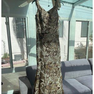 Beige Beaded Evening Dress Size 14 Jovani